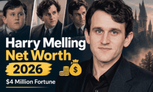 Harry Melling net worth 2026 and portrait of the Harry Potter actor