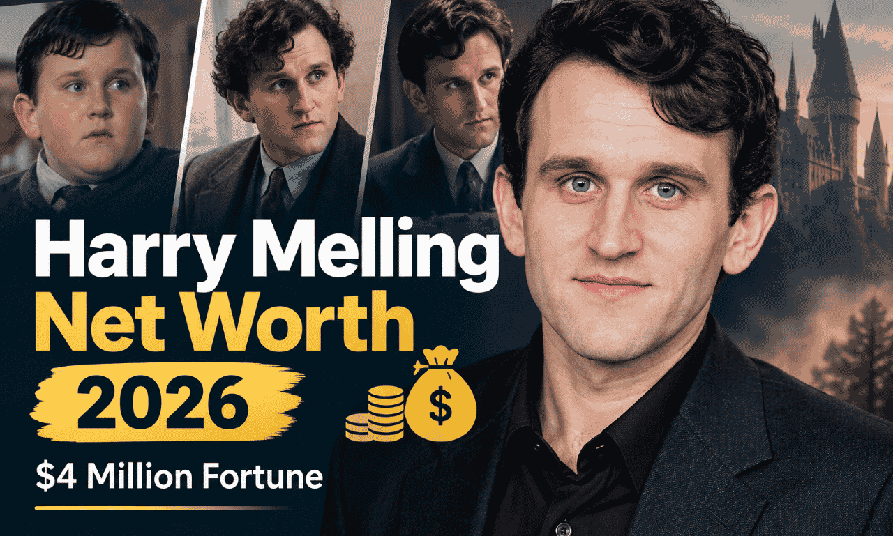 Harry Melling net worth 2026 and portrait of the Harry Potter actor