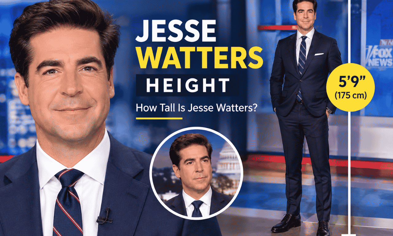 Jesse Watters height – Fox News host standing at an event