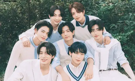 ENHYPEN members representing the group's net worth, music career, album sales, and earnings in 2026